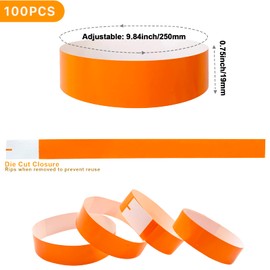 Wrist Bands for Events, Paper Bracelets Wristbands is Colored Disposable, Event Wristbands for Party, Concert, Sports Admission Identification (Orange) …