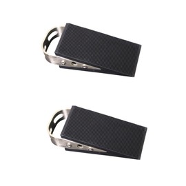 STOBOK 2pcs Stainless Steel Rubber Door Stopper for Anti-Theft Skid Resistance for Dormitories and Apartments Black
