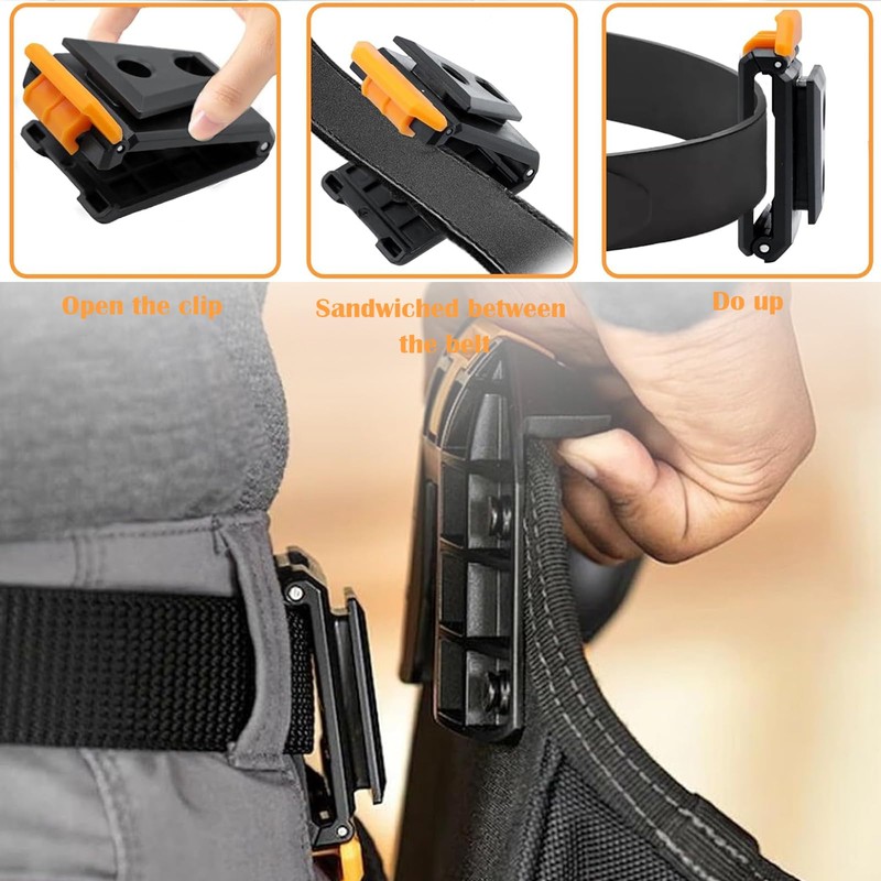 4 Belt Clips, Toughbuilt, Heavy Duty Quick Release Tool Belt