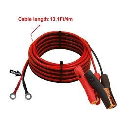 CUZEC - Cable de extensión de 16 AWG con abrazadera de batería de 12 V/24 V, clip de batería para inversor de alta potencia y más (13.1 pies de largo)