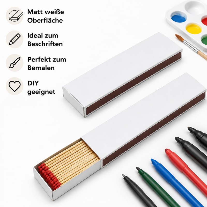 jameitop® 2 XXL / Jumbo Packs of Matches Without Print/White