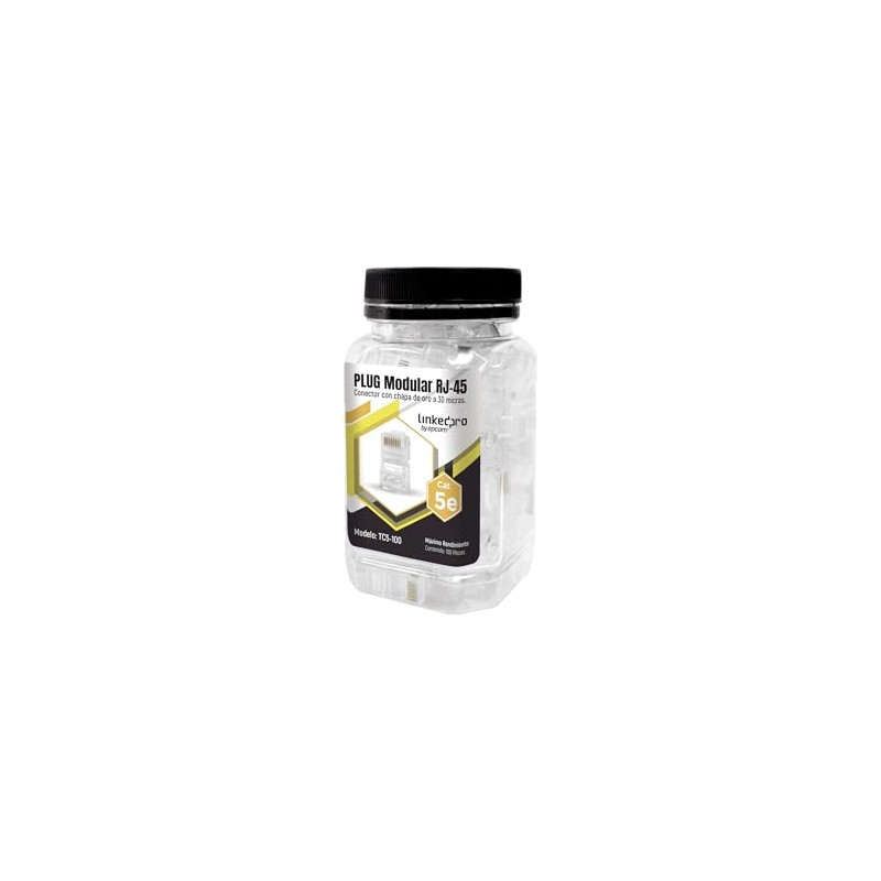 Linkedpro Bote con 100 Piezas de Plug Modular RJ45 Cat5e