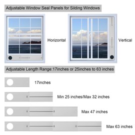 HOXHA Window Duct Kit Dryer Window Vent Kit AC Window kit, Fit with 4” Dryer Ducting & 5.9” AC Hose, Vent Kit Fit for Dryer, Portable AC, Inline Duct Fans, Grow Tents