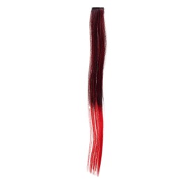 WIG ME UP - YZF-P1S18P-1/113 One Clip Clip-In extension strand highlight straight micro clip, 1,5 inch wide, 18 inches black red ombre mixed