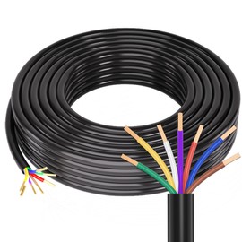 100FT 7 Way Trailer Wire 10/2 12/1 14/4 AWG Multi Gauge -30°C to 105°C CCA Traditional SAE (Purple Wire) 7 Conductor Harness, Fit For Utility/Equipment/Cargo Trailer/RV, No Paper& Quartz Powder Inside
