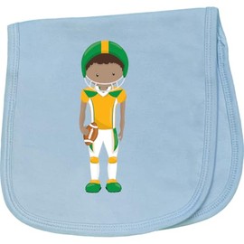 inktastic African American Boy, American Football, Rugby Boy Baby Burp Cloth Light Blue 45fc8