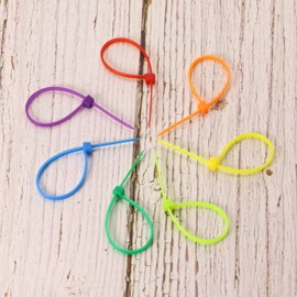 Mini Skater 4 Inch Plastic Nylon Cable Tie Self-Locking Organizer Fasten Cable Wire Cable Zip Ties Loop Wire Wrap Plastic Ring Winding Cable Ties Cable Ties Fixed Cables,700 Pcs/Pack (Colored)