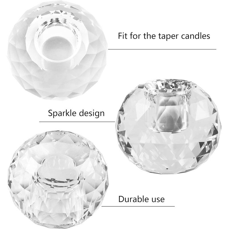 Marvala Candle Holders for Taper Holder Set of 2, Crystal