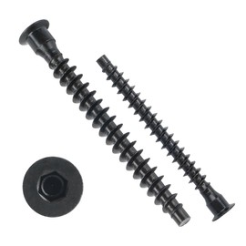 M7 x 50mm Confirmat Screws Black 20 PCs, Hex Socket Drive Countersunk Furniture Connecting Self-Tapping Screw Set Carbon Steel Zinc Plated