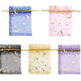 100Pcs Sheer Organza Bags, 3.6"x 2.8" Organza Drawstring Gift Bag, Mix Color Gift Wrap Bags with Drawstring for Wedding Party, Jewelry Pouches Small Mesh Bags for Wedding Baby Shower Party