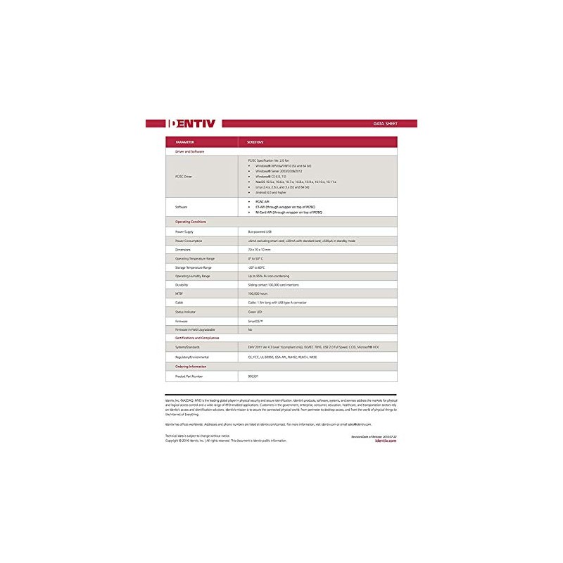 IDENTIV SCR3310v2.0 USB Lector de Tarjetas Inteligentes