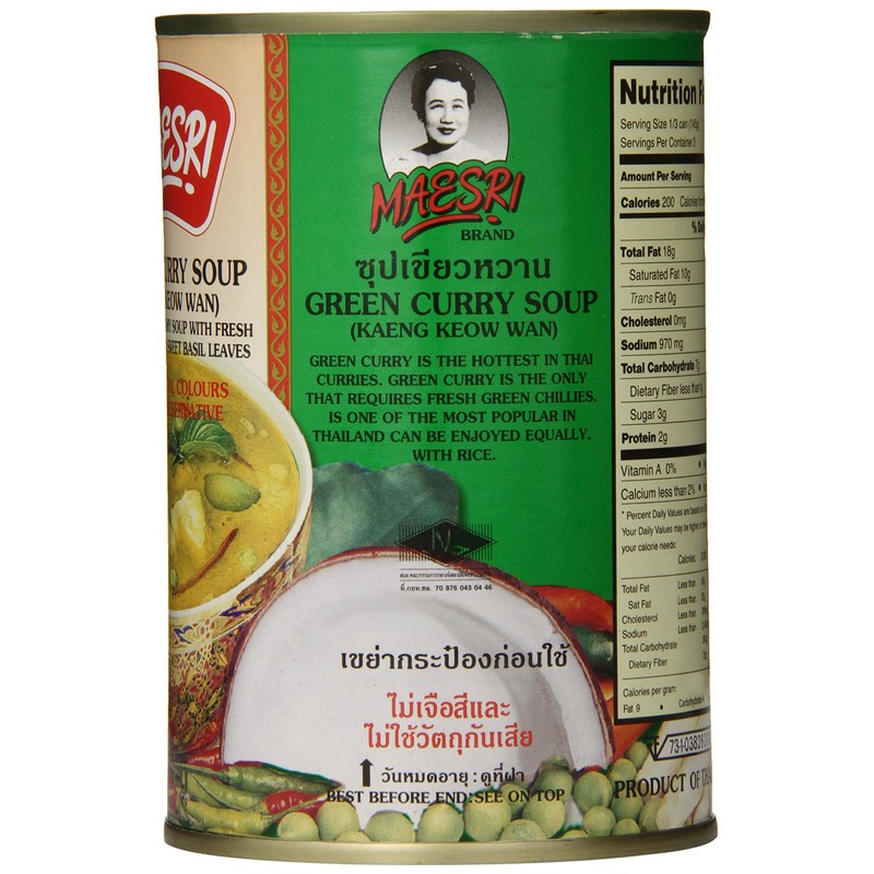 MaeSri Green Curry Soup, 14 Ounce (Pack of 12)