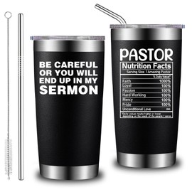 GITITUMB Pastor Appreciation Gifts - Pastor Nutritional Facts - Be Careful or You'll End Up in My Sermon - Pastor Gifts for Men - Christmas Gifts for Pastor - 20oz Pastor Tumbler