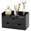 Bamboo Desk Organizer with Drawers Desktop Storage Drawers for Bills