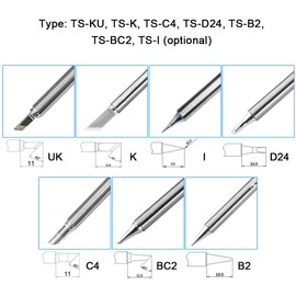 Mini TS100 TS101 Mini Digital Soldering Iron Bit Steel Welding Tips Easy Installation Replacement Heads 7Types Optional