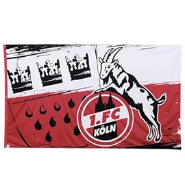 1. FC Köln 1. FC Köln Flag Crest 180 x 120 cm, Adult, Unisex, Multi-Colour, Approx. 120 x 180 cm