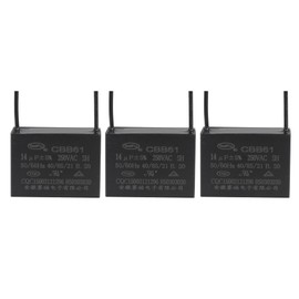 YOKIVE Pack of 3 Ceiling Fan Capacitor CBB61 Metallised Polypropylene Film Capacitor Ideal for Fans Pumps Motors Running (14uF 250V AC 2 Wires 50/60Hz)