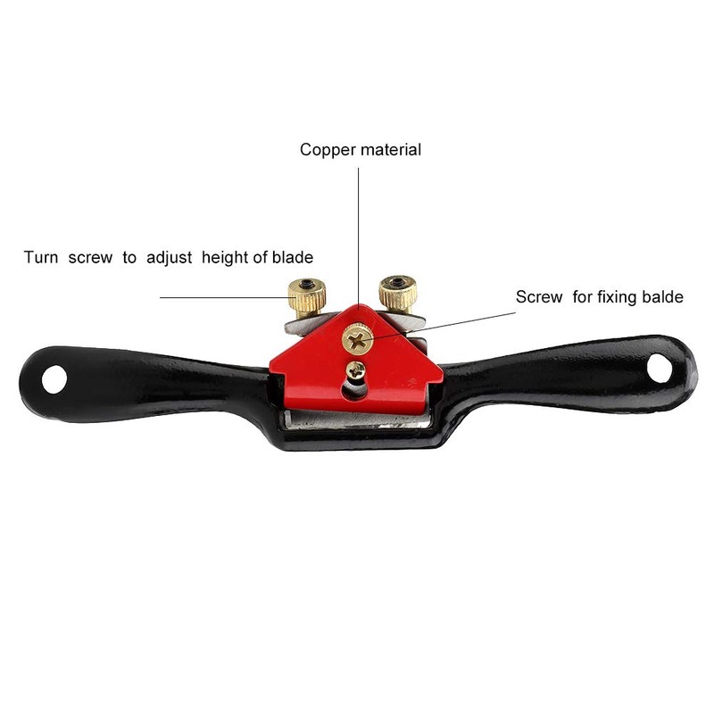 Yosooo 9INCH/215MM Cepilladora Manual Ajustable con Tornillo, Acero Aleado, Compact,