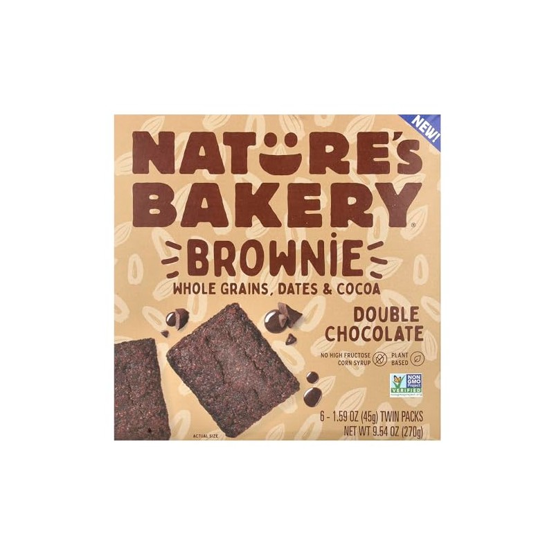Nature’s Bakery Double Chocolate Brownie Bars, Whole Grains, Dates, and