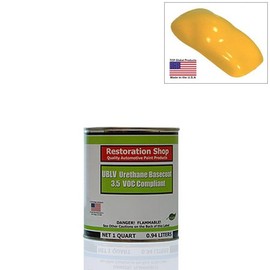 Restoration Shop - Speed Yellow Low VOC Urethane Basecoat Auto Paint - Quart Paint Color Only - Professional High Gloss Automotive, Car, Truck Refinish Coating