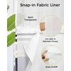 EwdeWwo No Hook Striped Shower Curtain with Snap in Liner,