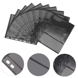 Operitacx 20 Sheets Black Cover Postcard Stamp Accessories Stamp Collection Loose Leaf Expansion Box Record Cards Collector Loose Leaf Stamp Album Currency Black PVC