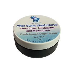 After Swim Wash and Scrub, Deodorizes, Neutralizes and Moisturizes, Helps to Eliminate Rashes and Rid the Skin Of the Smell of Chlorine, Fresh Lemon Sugar Scent