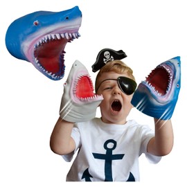 Snap Attack - Shark from Deluxebase. Hand Puppets for Kids. Ocean hand puppet stretchy toys that make great ADHD toys and Autism Toys. Kids shark toys for boys and girls.