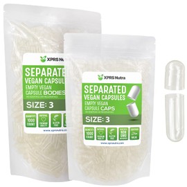 Xprs Nutra Cápsulas Separadas Tamaño Vegano 1000 Unidades Vacías Primera Bolsas Transparentes Pastillas Relleno Suplementos