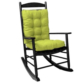 Rocking Chair Cushion, Set of Seat & Back Cushion with Ties for Indoor Rocker (Fruit Green)