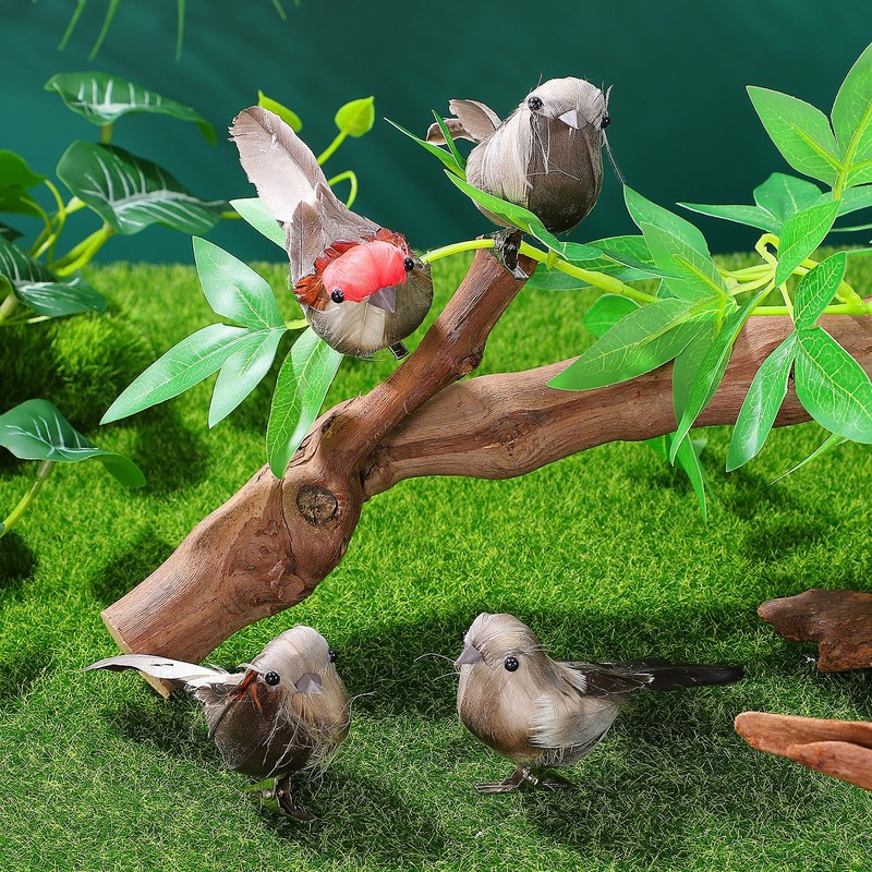 4Pcs Artificial Birds Vivid Looking Real Bird Photo Props with