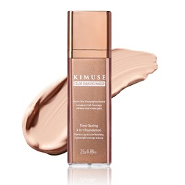 KIMUSE Color Changing Foundation, 4 In 1 Smart Shade Skin Tone Foundation Makeup, Waterproof & Long Wear with Glycerin & Sodium Hyaluronate Tinted Moisturizer Face Makeup For All Skin Tones