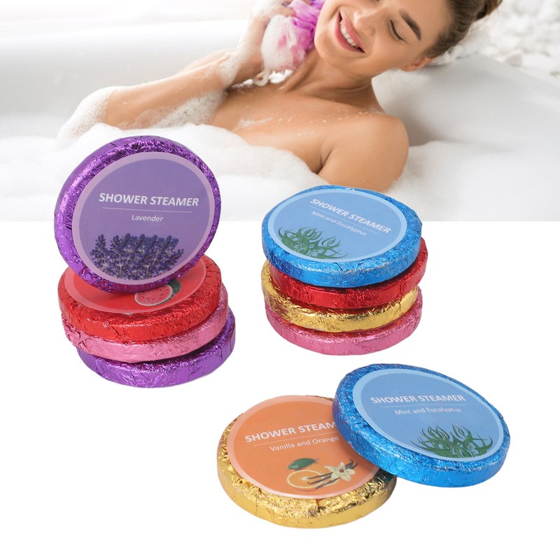 10pcs Shower Salt Tablet Refreshing Cleaning Aromatic Bath Salts Balls