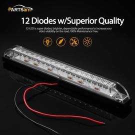 Partsam 10) 6" Waterproof LED Light Bar 12LED Utility strip Bar Boat Lights Clear/Blue, Sealed Underwater Led Light Strips Bar for Boats RVs Caravans Horsebox Utility Vehicles