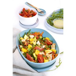 Mepal, Ellipse Duo Lunch Box, Meal Prep Box for Adults & Salad Box to Take Away, Lunch Box for a Healthy Lunch, Ideal for Sandwiches & Salads, 825 ml + 600 ml, '22 Nordic Blue