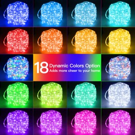 Ollny Ollny Rope Lights Outdoor Color Changing, 33FT 100 LED Waterproof Plug in Outdoor String Lights with Remote, 16 Colors Twinkle Rope Lights for Outside Indoor Party Easter Holiday Decorations