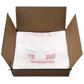 Choice 500 Bags 1/6 Large 21 x 6.5 x 11.5 "Thank You" T-Shirt Plastic Grocery Shopping