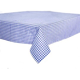 texpot TextilDepot24 Country House Tablecloths 5 mm 100% Cotton 130 x 280 cm Checked Blue and White