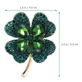 Holibanna Four Leaf Clovers Brooch Pin Patricks Day Shamrock Brooch Badge Brooch St Paddy's Day Apparel Accessories for Women Tops Hat Bags
