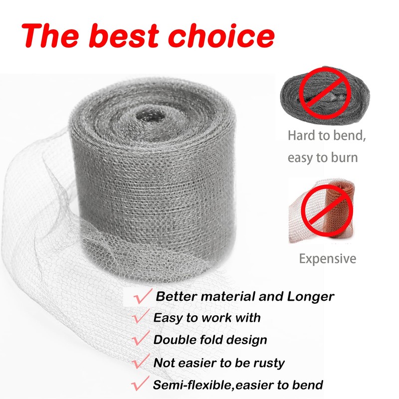 Wire Mesh for Mice Control 5 in X 103Ft,Upgraded Steel