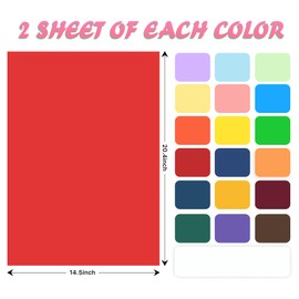 HIEALO Poster Boards– 20 Assorted Colors, 14.6 x 20.5 in (37 x 52 cm), 40 Sheets (2 per Color), Large Craft Paper for Classroom, Posters, Scrapbooking, DIY