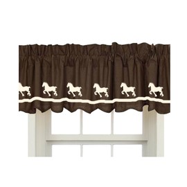 Friesian Horse Window Valance Curtain - In Your Choice of Colors - Custom Made