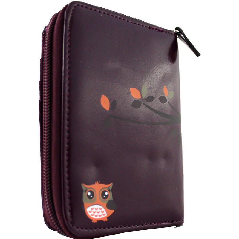 kukubird RFID Blocker Owl Family Tree House Pattern Medium Ladies