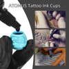 ATOMUS Blue Disposable Tattoo Ink Cups Pigment Caps Tattoo Permanent