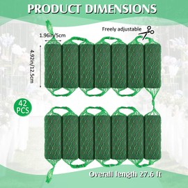 42 Pcs Floral Foam Garland 27.6ft Absorption Flower Holder Plant Foam Flower Green Sponge Foam for Wedding Arch Door Tabletop Decoration Arrangement Home Garden Craft