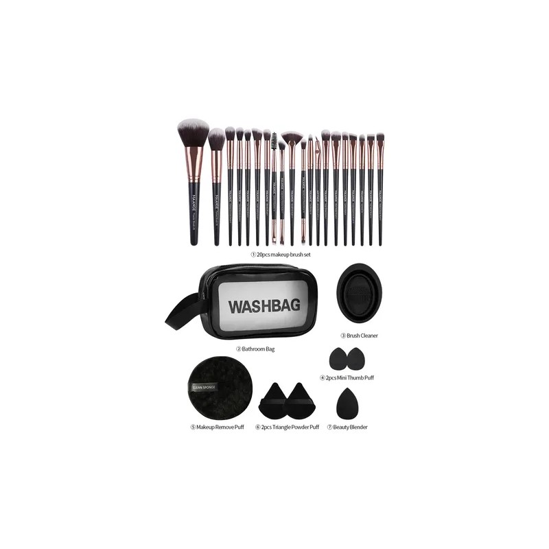 20 Brochas Maquillaje Profesional Esponjas Neceseres Cuencos Color Estilo 1