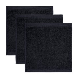 Möve Superwuschel Flannel 30 x 30 cm 100% Cotton Black Set of 3