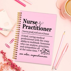 FOKCBOCM Nurse Practitioner Gifts, Motivational Notebook for Medical Professionals, Thank You Gift for NPs, Healthcare Appreciation Spiral Journal, Pink Best NP gifts office Spiral Notebooks-DFB31