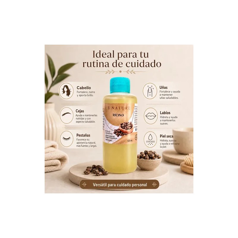 Aceite De Ricino B Nature 100 Puro 125ml Prensado En