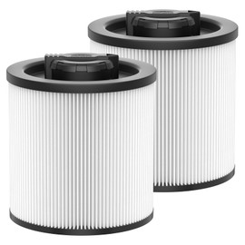 2 Pack DXVC6910 Cartridge Filter Replacement for DEWALT 6-16 Gallon Wet/Dry Vac, for DeWalt Vacuum Cleaner DXV06P DXV09P DXV09PA DXV10P DXV10PL DXV10S DXV10SA DXV10SB DXV12P DXV14P DXV16P, White